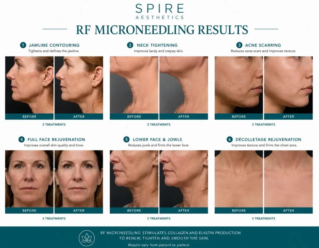 RF Microneedling Skin tightening Westbury results