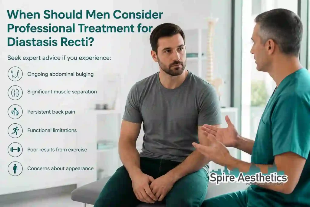 When Should Men Consider Professional Treatment for Diastasis Recti Westbury?