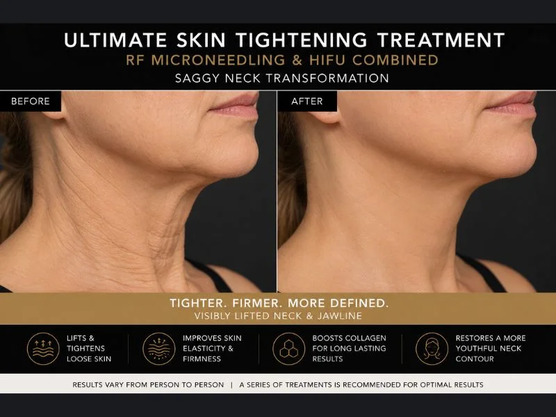 before and after Ultimate skin tightening treatment Westbury